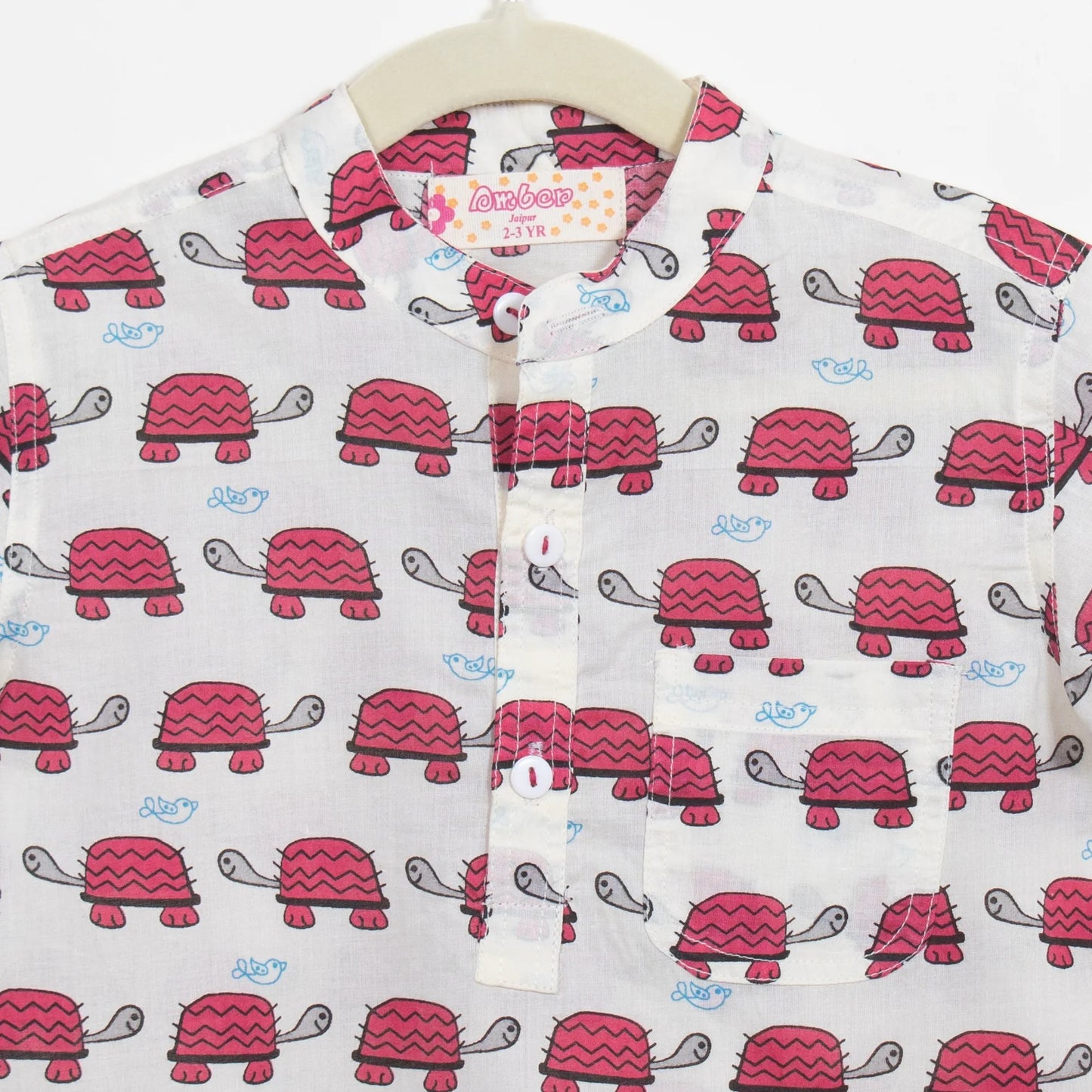 Boys Red Turtle Half-Sleeve Shirt