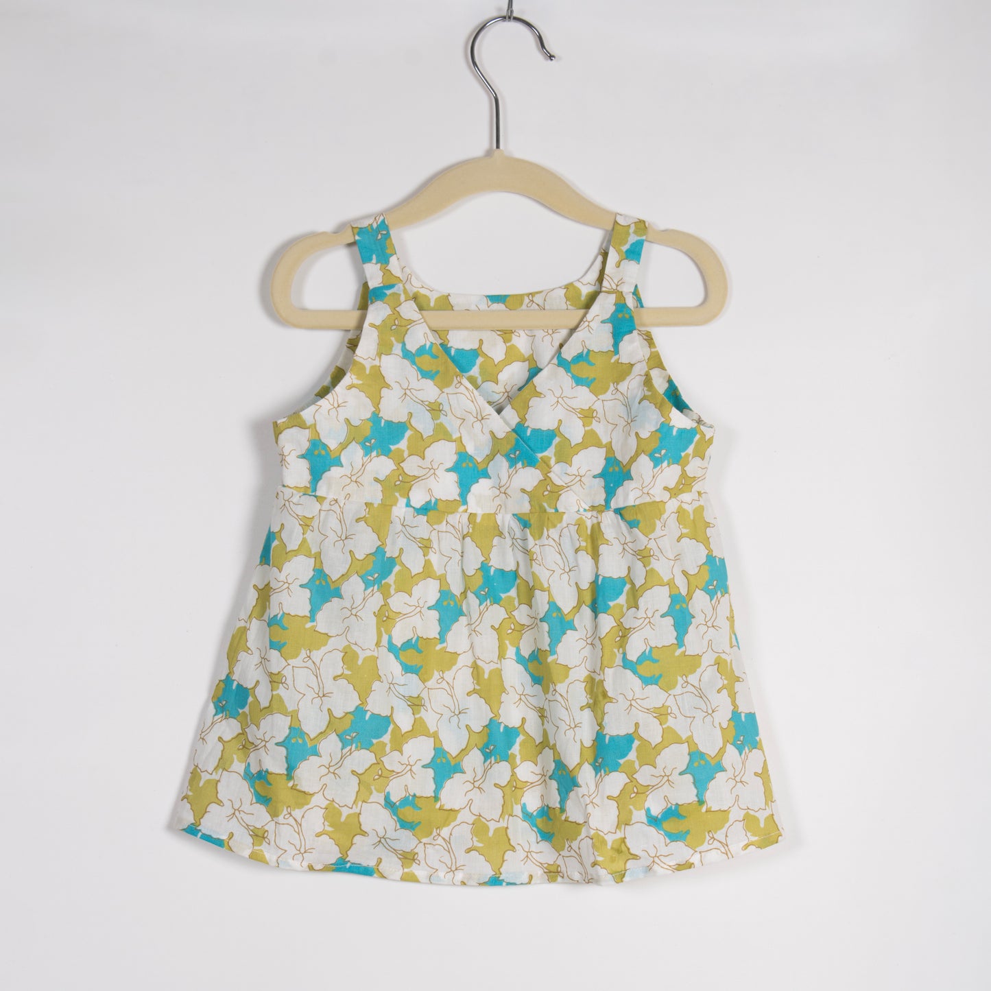 Girls Green & Blue Summery Floral Top with Shorts Co-ord Set