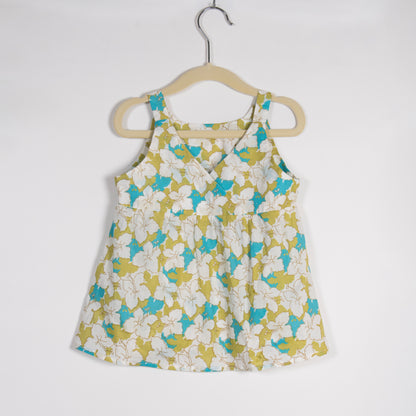 Girls Green & Blue Summery Floral Top with Shorts Co-ord Set