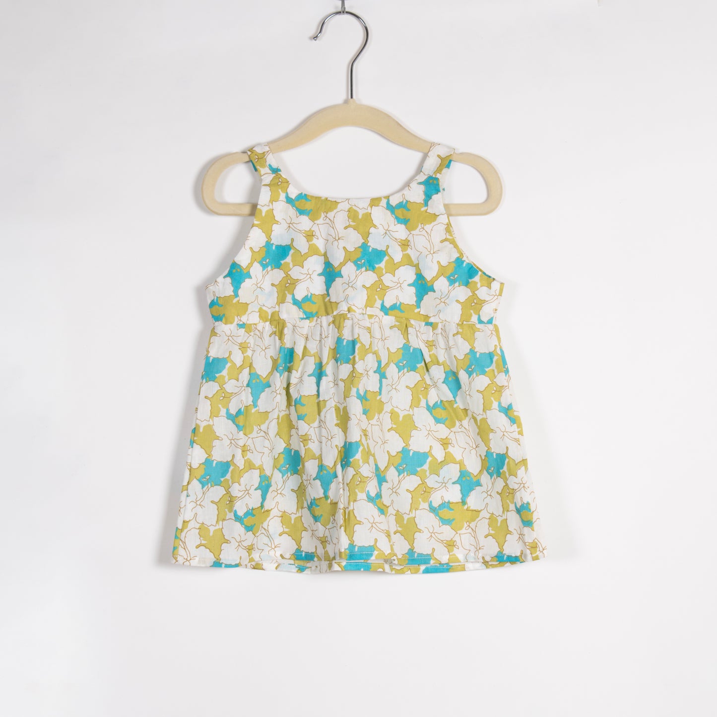 Girls Green & Blue Summery Floral Top with Shorts Co-ord Set