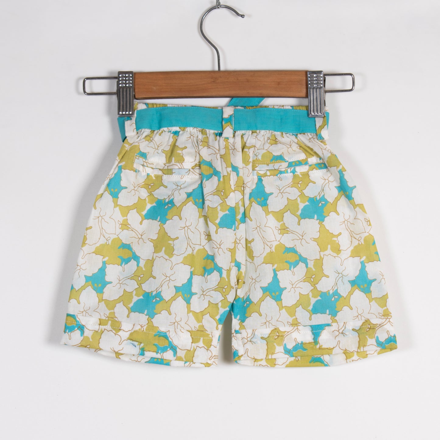 Girls Green & Blue Summery Floral Top with Shorts Co-ord Set